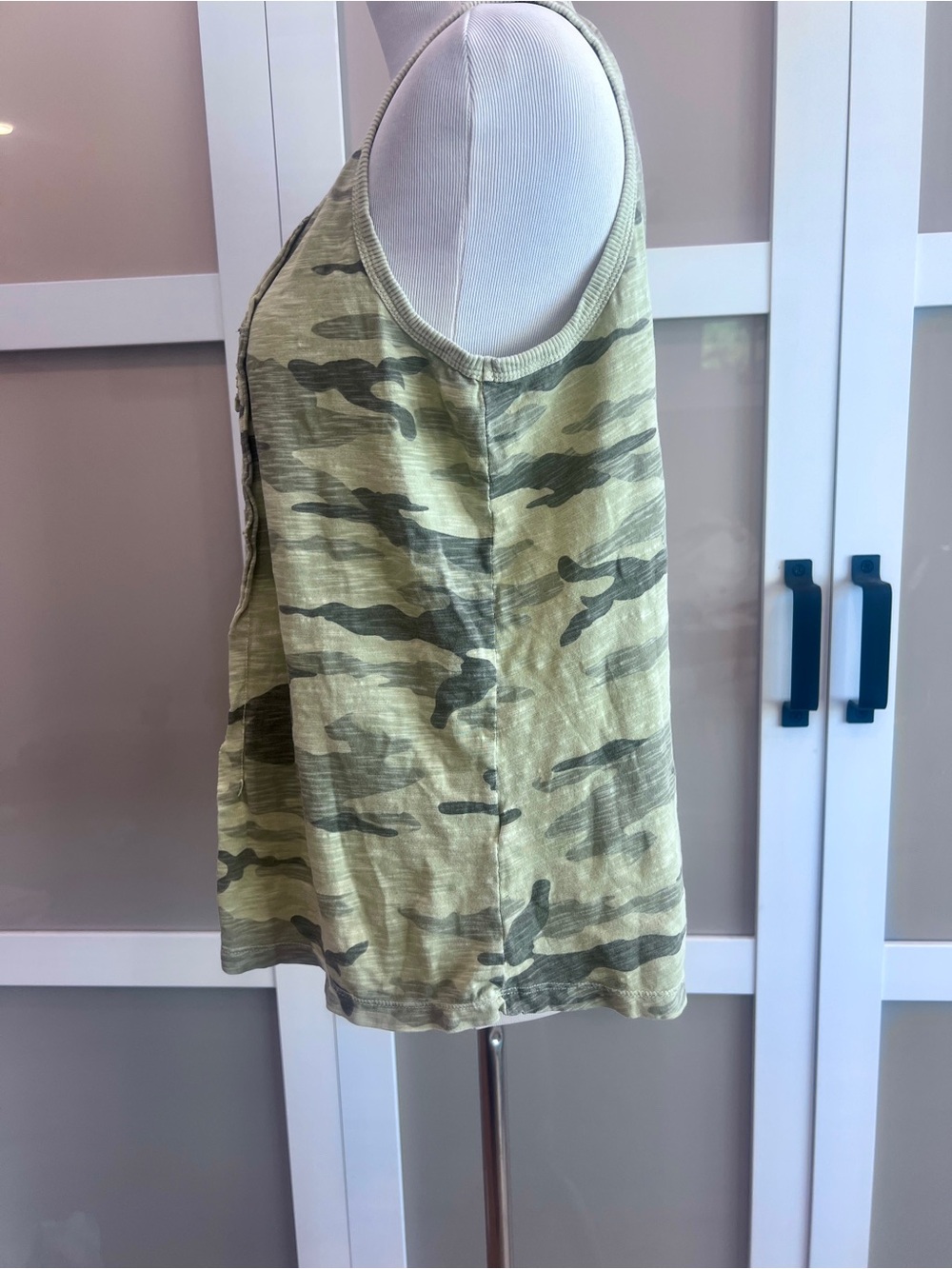 dylan Olive Camo Ruffle-Front Tank - Picture 2 of 7